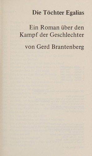 G Brandenberg: Die Tochter Egalias (Paperback)