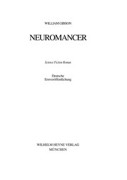 William Gibson: Neuromancer (German language, 1989, W. Heyne)