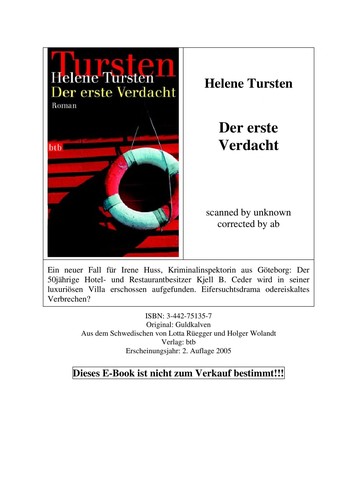 Helene Tursten: Der erste Verdacht (German language, 2005, Btb)