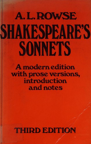 A.L. Rowse: Shakespeare's Sonnets (Paperback, 1984, Palgrave Macmillan)