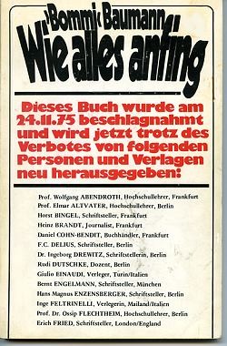 Bommi Baumann: Wie alles anfing (1977, Sozialistische Verlagsauslieferung)