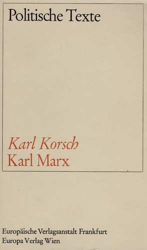 Karl Korsch: Karl Marx (Paperback, German language, 1966, Europäische Verlagsanstalt, Europa Verlag)