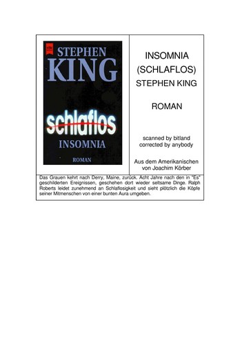 Stephen King: Schlaflos (German language, 1994, Heyne)