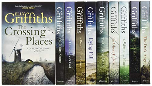 Elly Griffiths, The Crossing Places By Elly Griffiths 978-0547386065, 0547386060, 9780547386065, A Dying Fall By Elly Griffiths 978-0544227804, 0544227808, 9780544227804, The Janus Stone By Elly Griffiths 978-0547577401, 0547577400, 9780547577401, The House at Sea's End By Elly Griffiths 978-0547844176, 0547844174, 9780547844176, The Outcast Dead By Elly Griffiths 978-0544334526, 0544334523, 9780544334526, The Ghost Fields By Elly Griffiths 978-0544577862, 0544577868, 9780544577862, The Dark Angel By Elly Griffiths 978-1328585202, 1328585204, 9781328585202, The Woman in Blue By Elly Griffiths 978-0544947115, 0544947118, 9780544947115, The Chalk Pit By Elly Griffiths 978-1328915351, 1328915352, 9781328915351, A Room Full of Bones By Elly Griffiths 978-0544001121, 0544001125, 9780544001121: The Dr Ruth Galloway Mysteries 10 Books Box Set by Elly Griffiths - The Dark Angel, A Room Full of Bones, The Outcast Dead, The Janus Stone, The Ghost Fields, The Crossing Places, A Dying Fall (Paperback, 2018, Quercus)